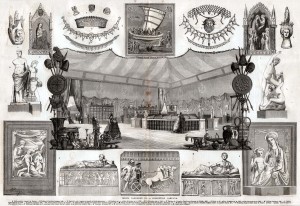 Engraving of the Campana collection at the Louvre Museum, ca. 1861.